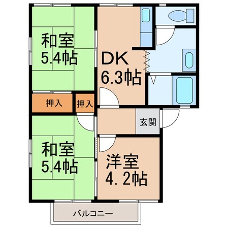 岩出駅 バス15分  川尻下車：停歩12分 2階の物件間取画像